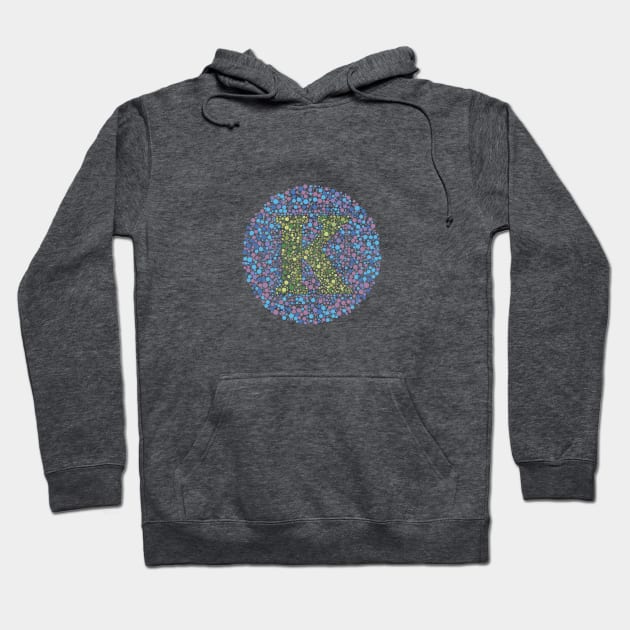 “K” Eye Test Letter Circle Hoodie by CorneaDesigns